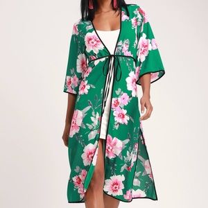 Lulu’s Floral Kimono / Swim cover up